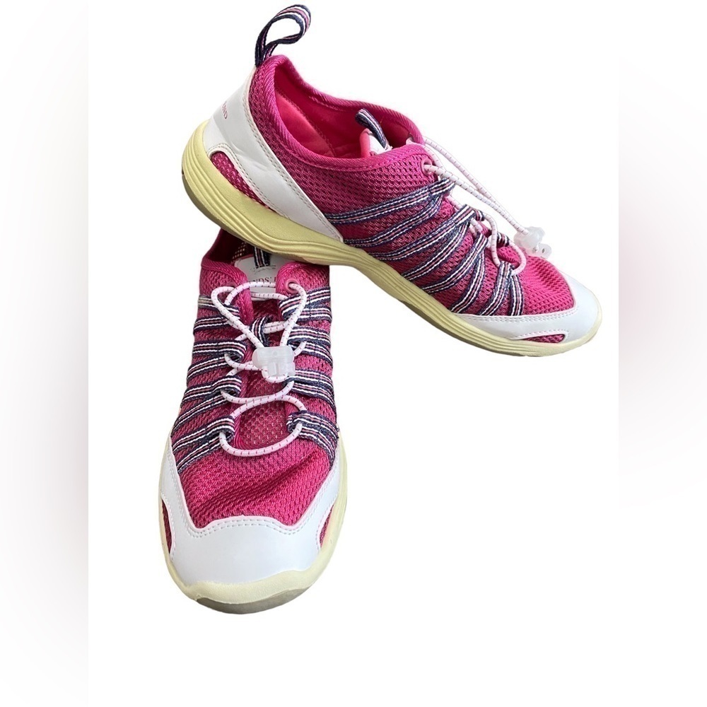 LANDS END BOATING SNEAKERS, SIZE 8.5 PINK SNEAKERS